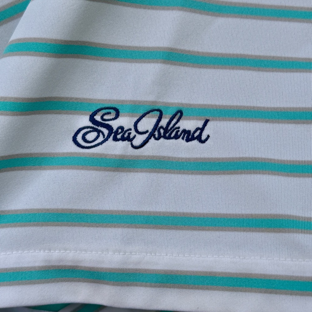 Ralph Lauren RLX Men Large Polo Shirt Performance Green White Striped Big Pony - Picture 9 of 11